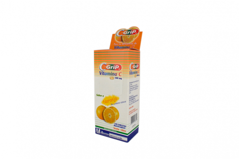 C-Grip 500 mg Sabor Naranja Caja Con 100 Tabletas Rx
