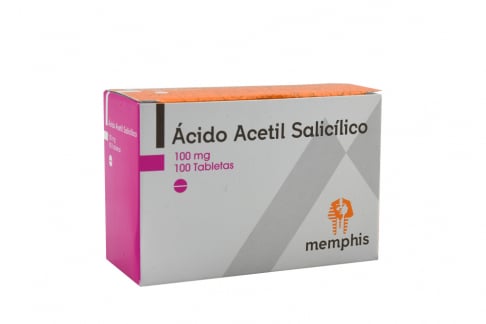 Ácido Acetil Salicílico 100 mg Memphis Caja Con 100 Tabletas