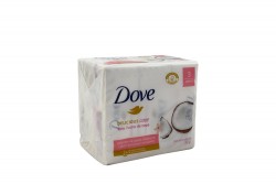 Jabón De Tocador Dove Leche De Coco Empaque Con 3 Barras Con 90 g C/U