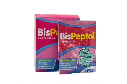 Bispeptol Polvo Para Suspensión Oral Caja Con 9 Sobres Con 3 G C/U