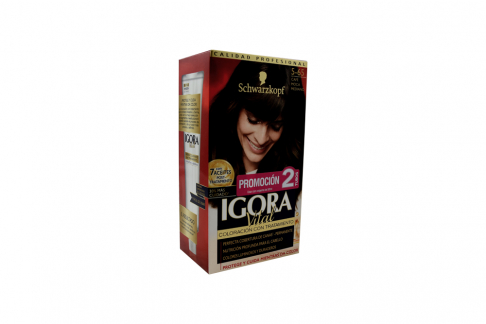 Tinte Igora Vital 5-65 Café Moca Mediano Caja Con 1 Kit Con 2 Tubos