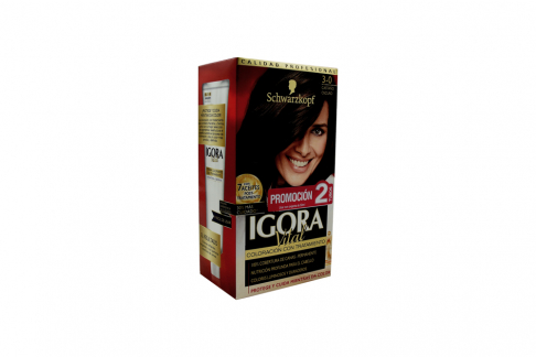 Tinte Igora Vital 3-0 Castaño Oscuro Caja Con 1 Kit Con 2 Tubos