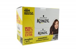 Shampoo Konzil Jengibre + Vitamina C Caja Con 18 Sobres Con 22 mL C/U