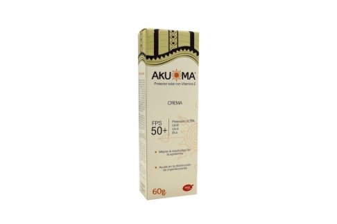 Akuoma Protector Solar Spf 50 Con Vitamina E Tubo Con 60 g