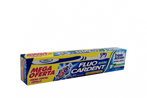 Crema Dental Fluocardent + Cepillo Caja Con Tubo Con 67 g
