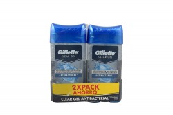 Gel Antitranspirante Antibacterial Clear Gillette Empaque Con 2 Frascos Con 113 g C/U
