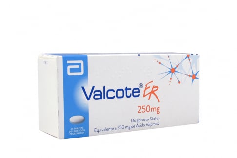Valcote ER 250 mg Caja Con 30 Tabletas Recubiertas De Liberación Prolongada Rx1 Rx4