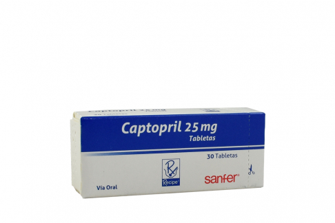 Captopril 25 mg Caja Con 30 Tabletas Rx Rx4