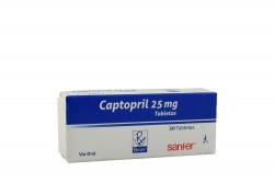 Captopril 25 mg Caja Con 30 Tabletas Rx