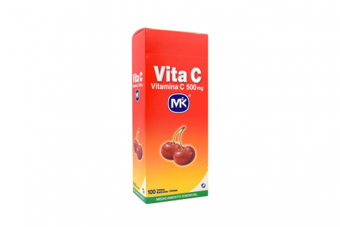Vita C 500 mg Caja Con 100 Tabletas Masticables – Sabor Cereza Rx4