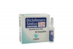 Diclofenaco Sódico 75 mg / 3 mL Caja X 10 Ampollas