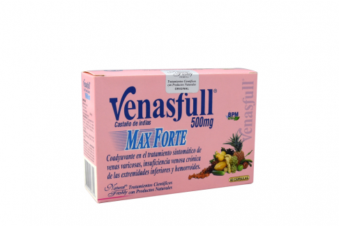 Venasfull 500 mg Max Forte Caja Con 60 Cápsulas