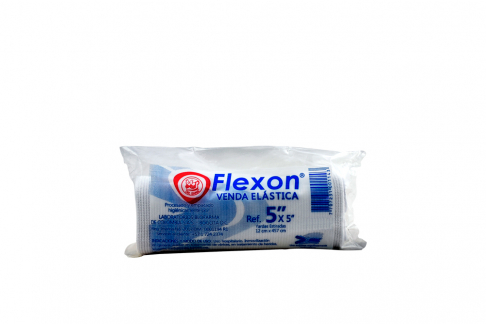 Venda Elástica Color Blanco Flexon 5" x 5 Yardas Empaque Con 1 Unidad
