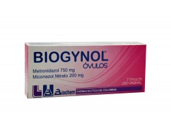 Biogynol 750 / 200 mg Caja Con 7 Óvulos Rx