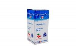 Sulfato De Zinc 2 mg / mL Sabor Cereza Caja Con Frasco Con 120 mL