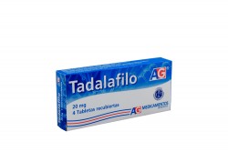 Tadalafilo AG 20 mg Caja Con 4 Tabletas Recubiertas Rx