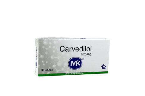 Carvedilol 6.25 mg Caja Con 30 Tabletas Rx Rx1 Rx4
