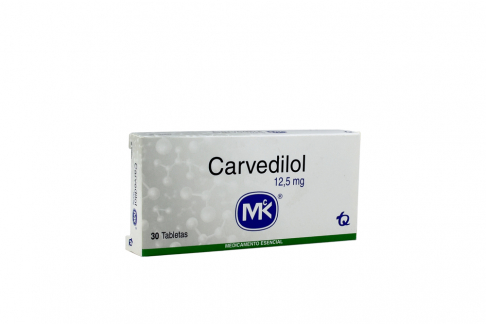 Carvedilol 12.5 mg Una Caja Con 30 Tabletas Rx Rx1 Rx4
