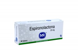 Espironolactona 25 mg Caja Con 30 Tabletas Rx Rx4