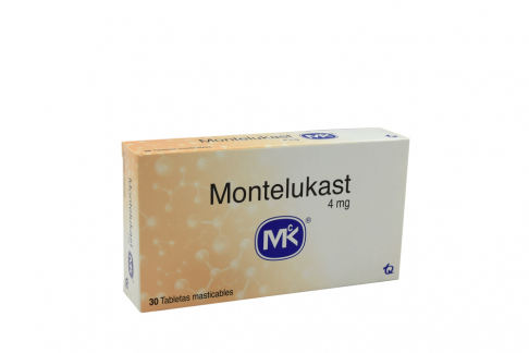 Montelukast 4 mg MK Caja Con 30 Tabletas Masticables Rx Rx1 Rx4