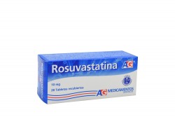 Rosuvastatina 10 mg Caja Con 28 Tabletas Recubiertas Rx4.