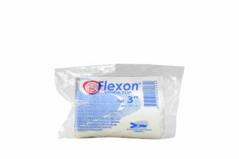 Venda Fija Color Blanco Flexon 3" x 200 cm Empaque Con 1 Unidad