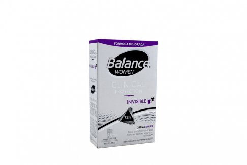 Desodorante Balance Women Clinical Protection Invisible Crema Frasco Con 50 g