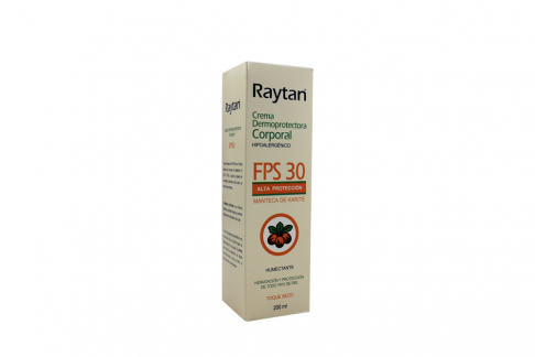 Crema Dermoprotectora Corporal Raytan FPS 30 Caja Con Frasco Con 200 mL