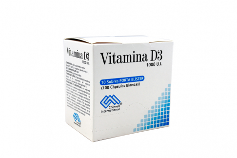 Vitamina D3 1000 UI Caja Con 100 Cápsulas Blandas Rx