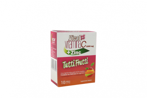 Vical Vitamina C + Zinc 1000 mg Caja Con 10 Sobres – Sabor Tutti Frutti