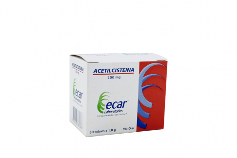 Acetilcisteina 200 g Ecar Caja Con 30 Sobres Con 1.8 g C/U
