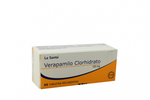 Verapamilo Clorhidrato 120 Mg Caja Con 50 Tabletas Recubiertas Rx1 Rx4 Rx