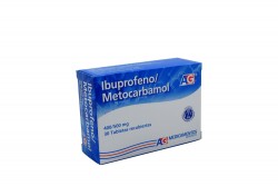 Ibuprofeno 400 mg / Metocarbamol 500 mg Caja Con 30 Tabletas Recubiertas Rx