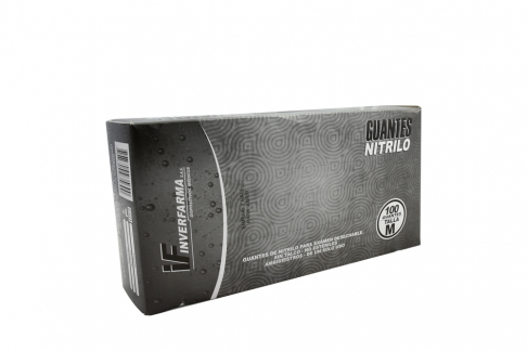Guantes de nitrilo color negro talla L (caja de 100 unidades)