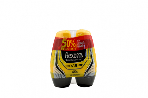 Desodorante Rexona MotionSense V8 Empaque Con 2 Roll On Con 50 mL C/U