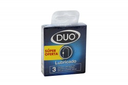 Condones Duo Lubricados Caja Con 3 Unidades