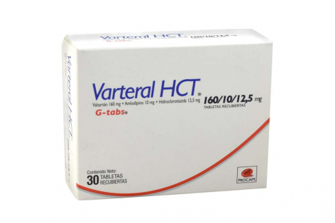 Varteral Hct 160 / 10 / 12.5 mg Caja Con 30 Tabletas Rx4