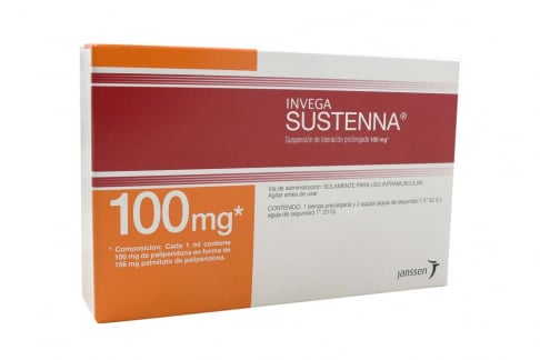 Invega Sustenna 100 mg Suspensión De Liberación Prolongada Caja Con 1 Jeringa Prellenada Rx Rx1 Rx4