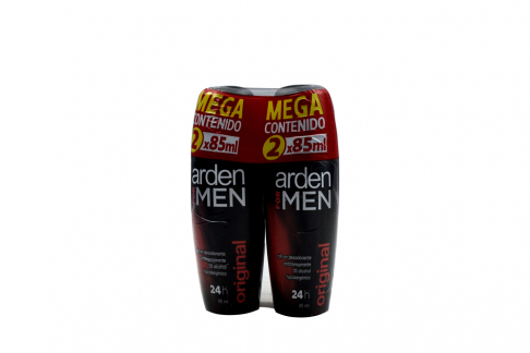 Roll-On Desodorante Antitranspirante 24H Arden For Men Empaque Con 2 Frascos Con 85 g
