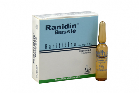 Ranitidina Bussie 50 mg / 2 mL Caja Con 5 Ampollas Rx