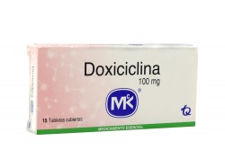 Doxiciclina 100 mg Caja Con 15 Tabletas Recubiertas Rx2