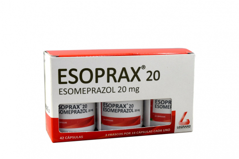 Esoprax 20 mg Caja Con 3 Frascos Con 14 Cápsulas Rx