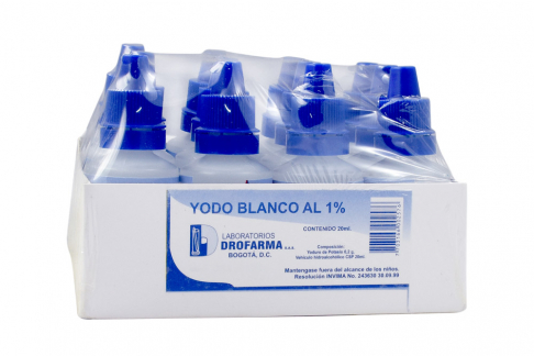 Yodo Blanco 1% Drofarma Caja Con 12 Unidades Con 20 mL C/U