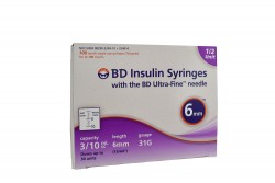 Jeringa Insulina Bd Ultrafine 0,3 mL 31 G x 6 Mm Caja Con 100 Unidades