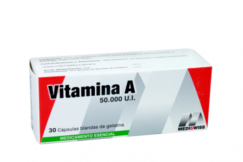 Vitamina A Siwiss Natural 50,000 Ui Caja Con 30 Cápsulas