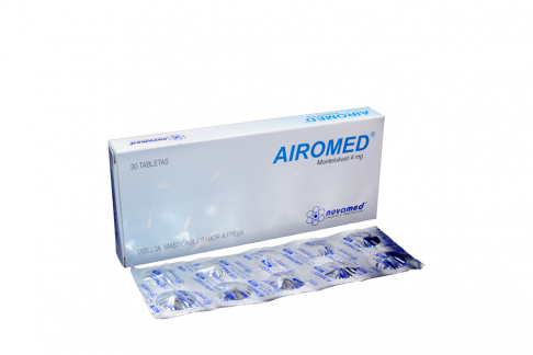 Airomed 4 mg Sabor Fresa Caja Con 30 Tabletas Masticables Rx