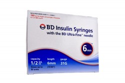 Jeringa Insulina Bd Ultrafine  0.5 mL 31 G x 6Mm  Ultrafine Caja Con 100  Unidades