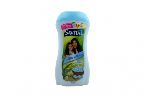 Savital Shampoo Con Biotina & Sábila Frasco Con 550 mL – Belleza Durante El Crecimiento