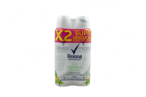Desodorante Aerosol Rexona Bamboo & Aloe Vera Empaque Con 2 Frascos Con 90 g C/U