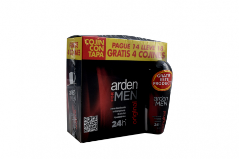 Crema Desodorante Arden For Men Caja Con 18 Cojines + Gratis Roll On Con 30 mL